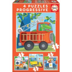 4 dėlionės (puzzle) PROGRESIVE PATROL 3-5 metų vaikams
